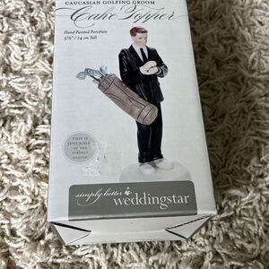 Weddingstar Caucasian Golfing Groom Cake Topper